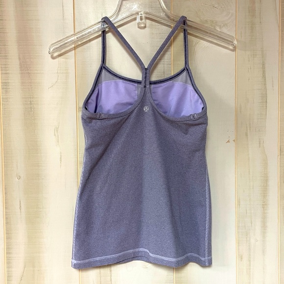 Lululemon Purple Black Stripe Racerback Workout Tank Top Sz XS - Picture 2 of 3